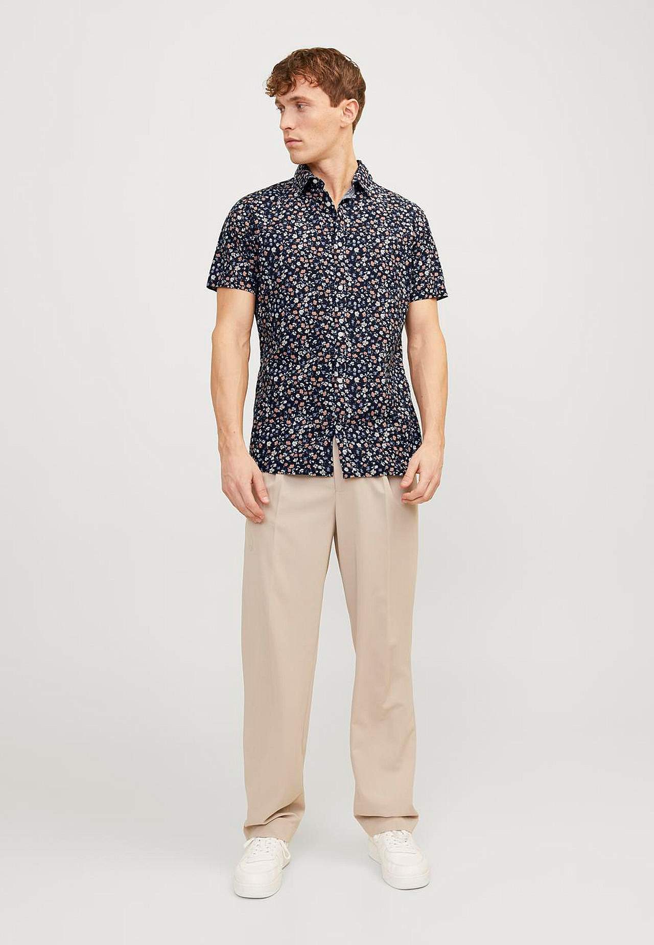 Puuvilla- ja linasegusest kangast mustriline särk Summer Print