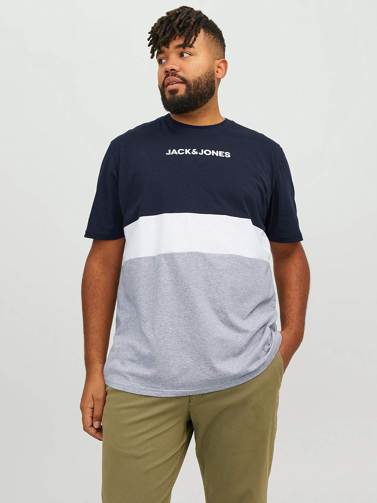 Logotrükipildiga plokkvärvides t-särk