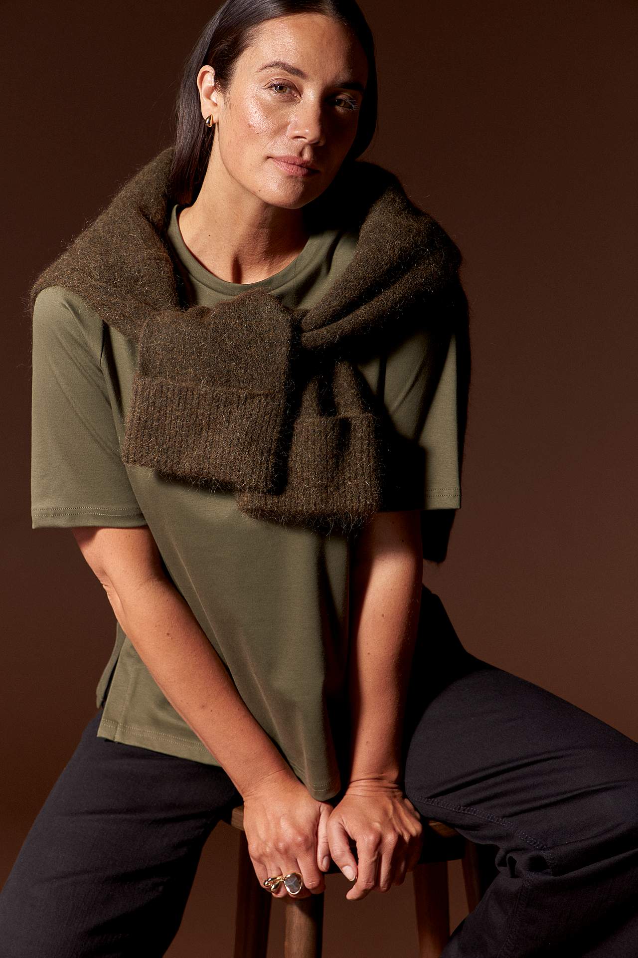 Elastsest kangast T-särk Premium