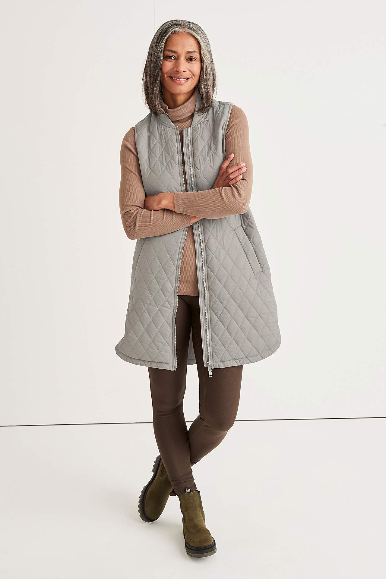 Pikk tepitud vest Lena