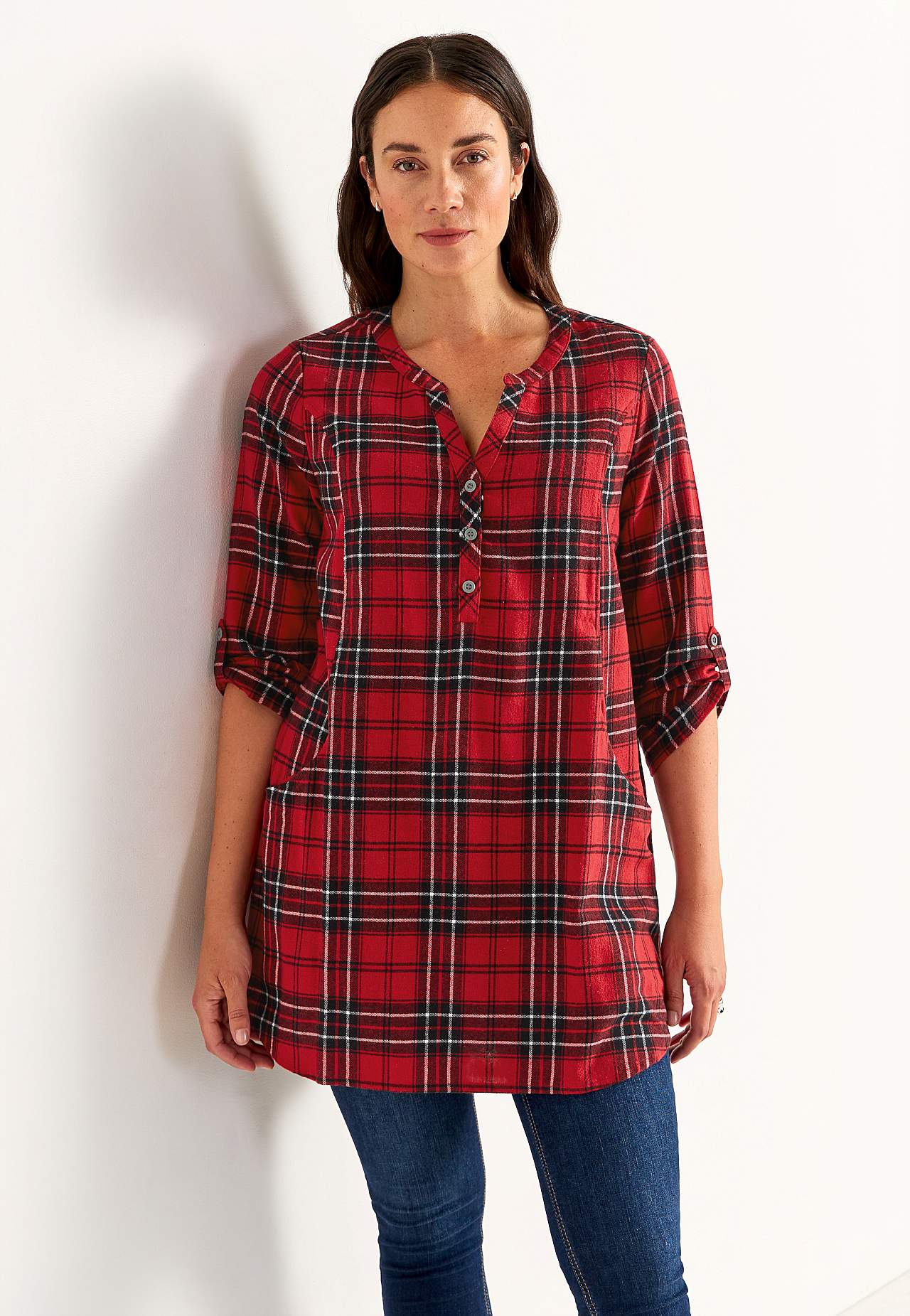Taskutega flanellist tuunika