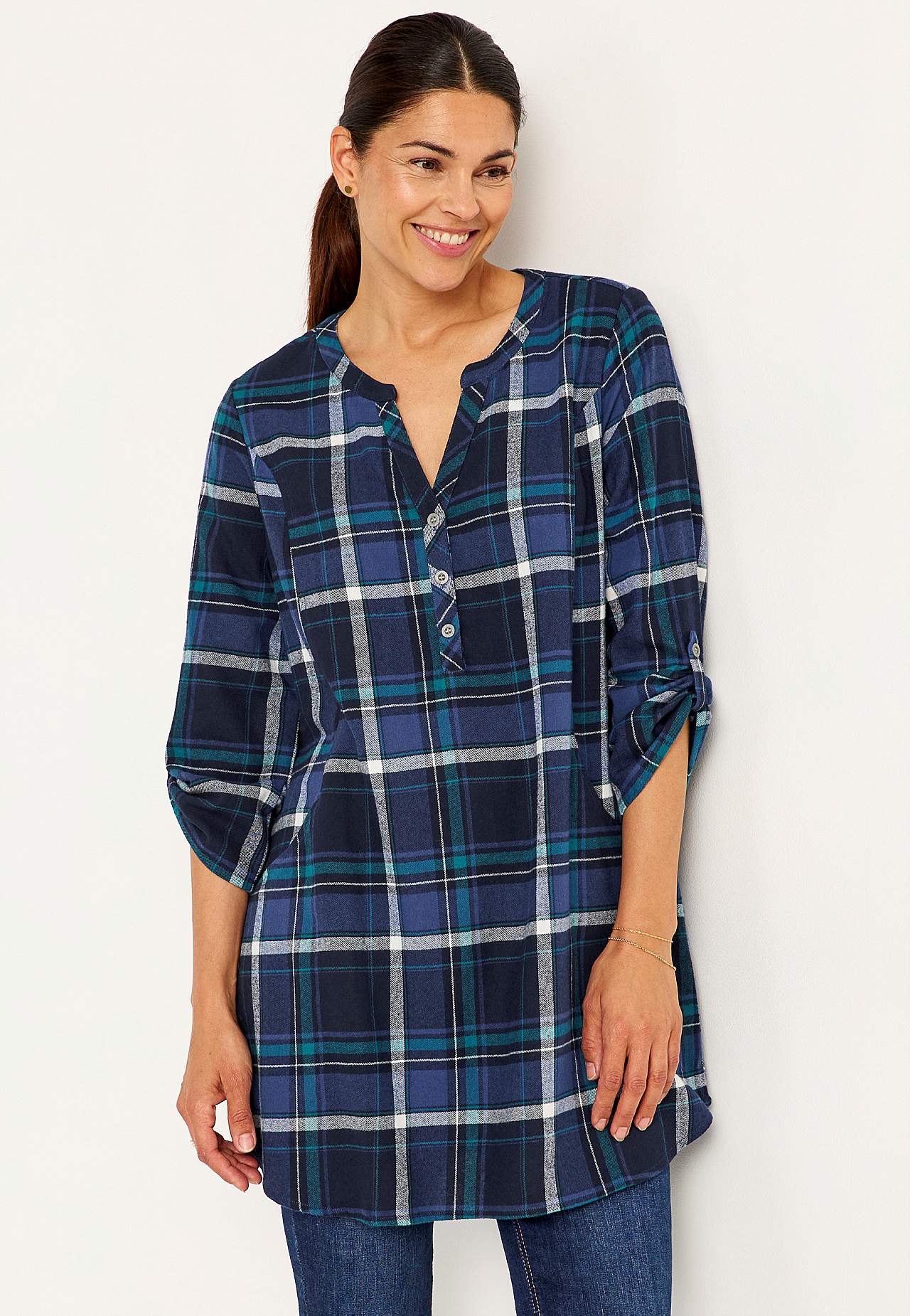 Taskutega flanellist tuunika