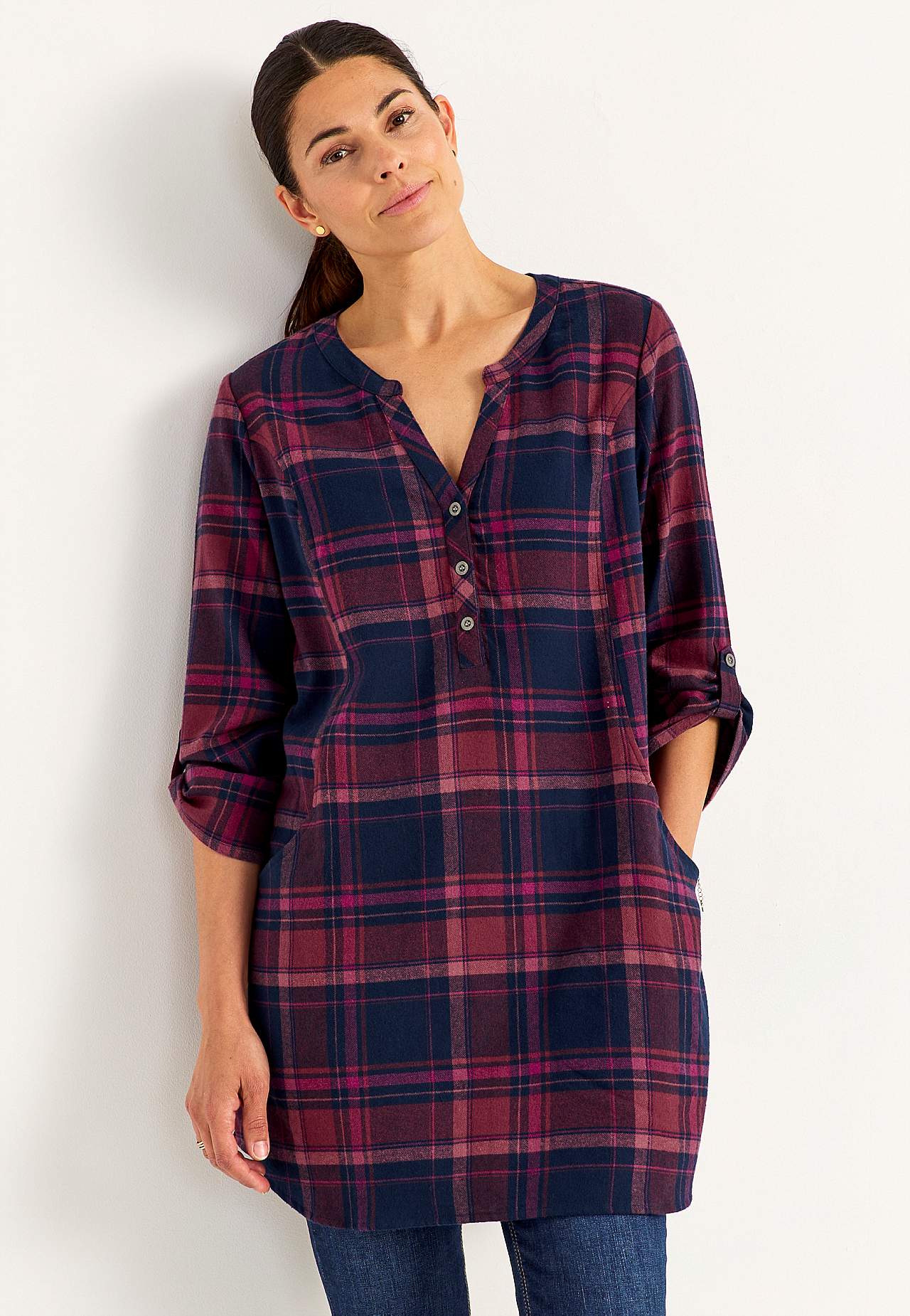 Taskutega flanellist tuunika