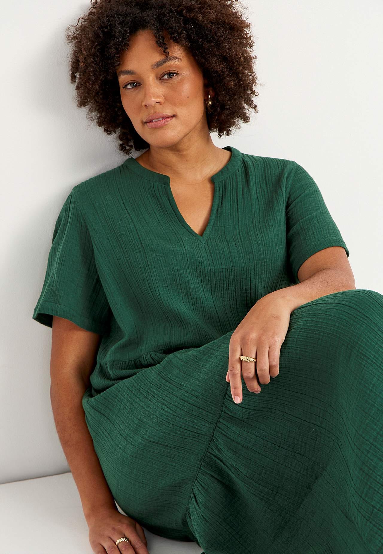 Puuvillasest kortsuriidest kleit