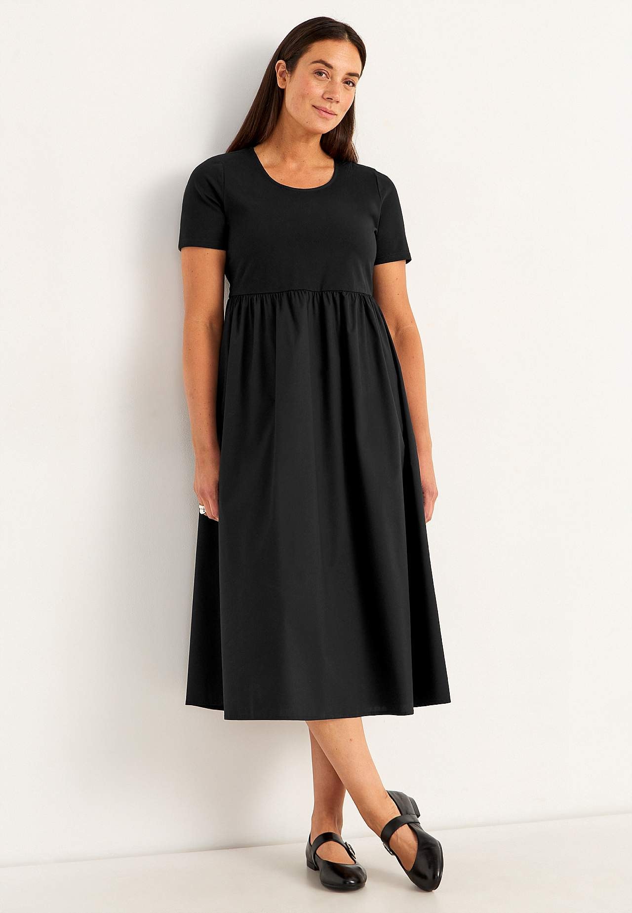 Popliinist ja trikotaažist kleit