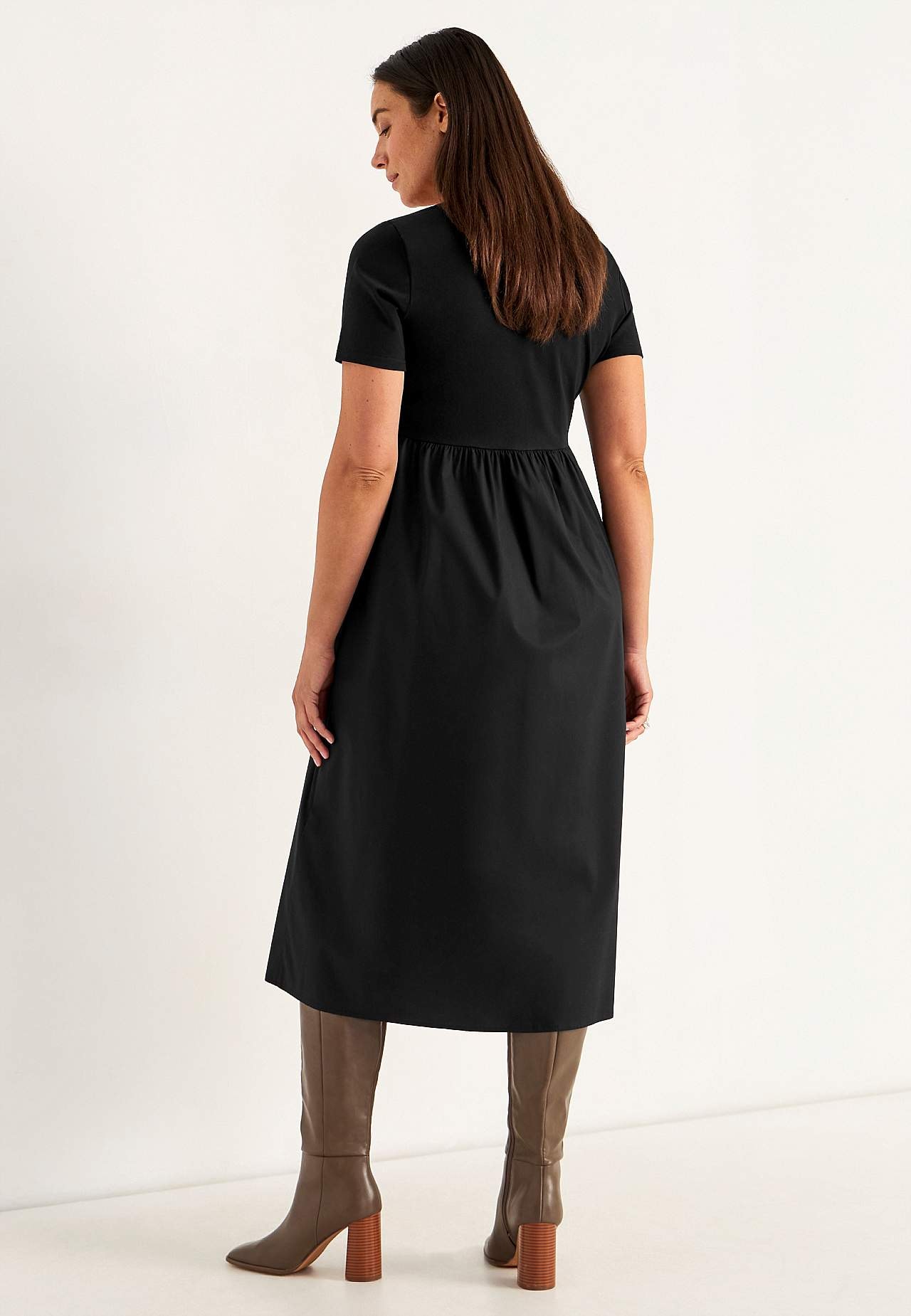 Popliinist ja trikotaažist kleit