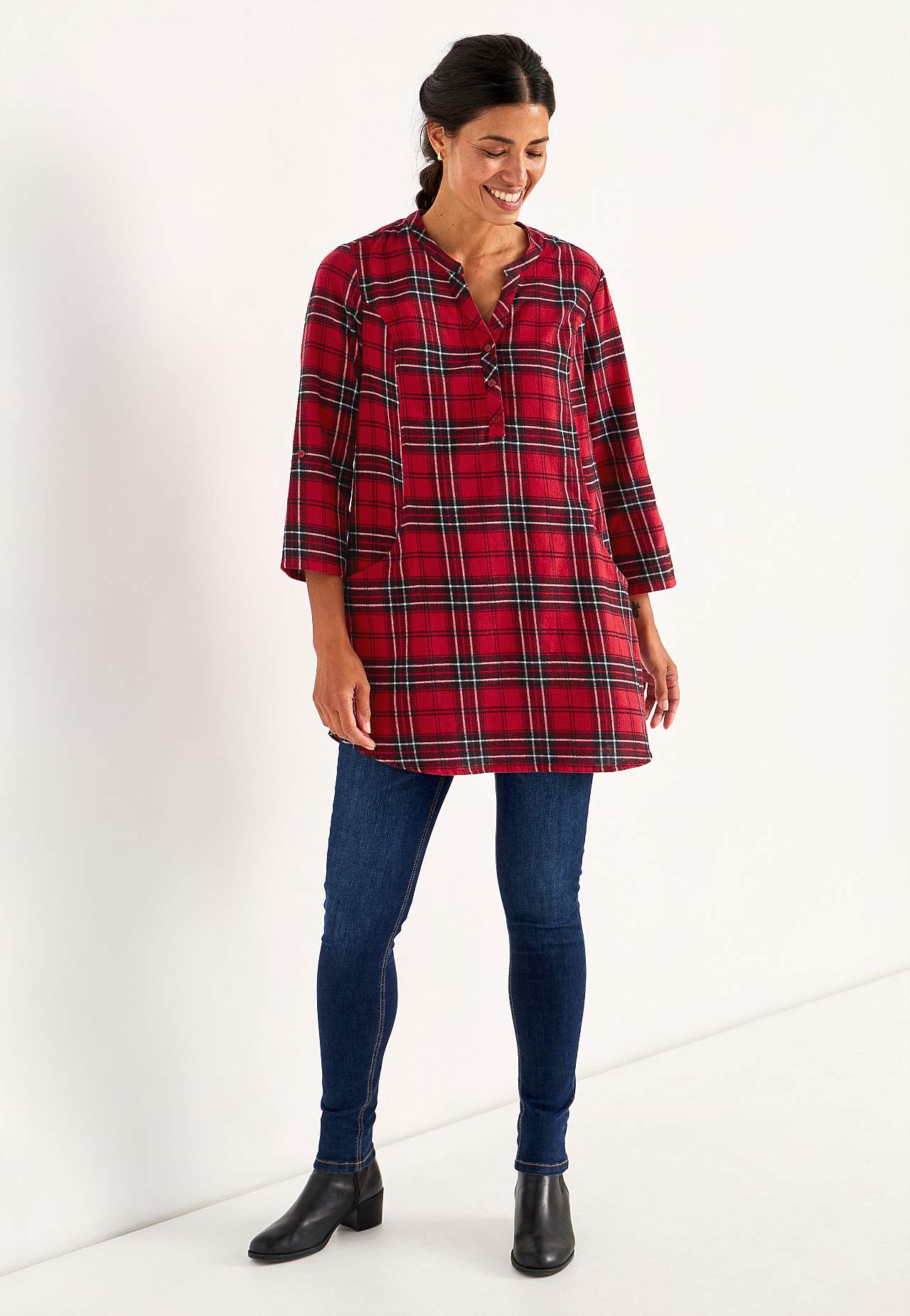 Taskutega flanellist tuunika