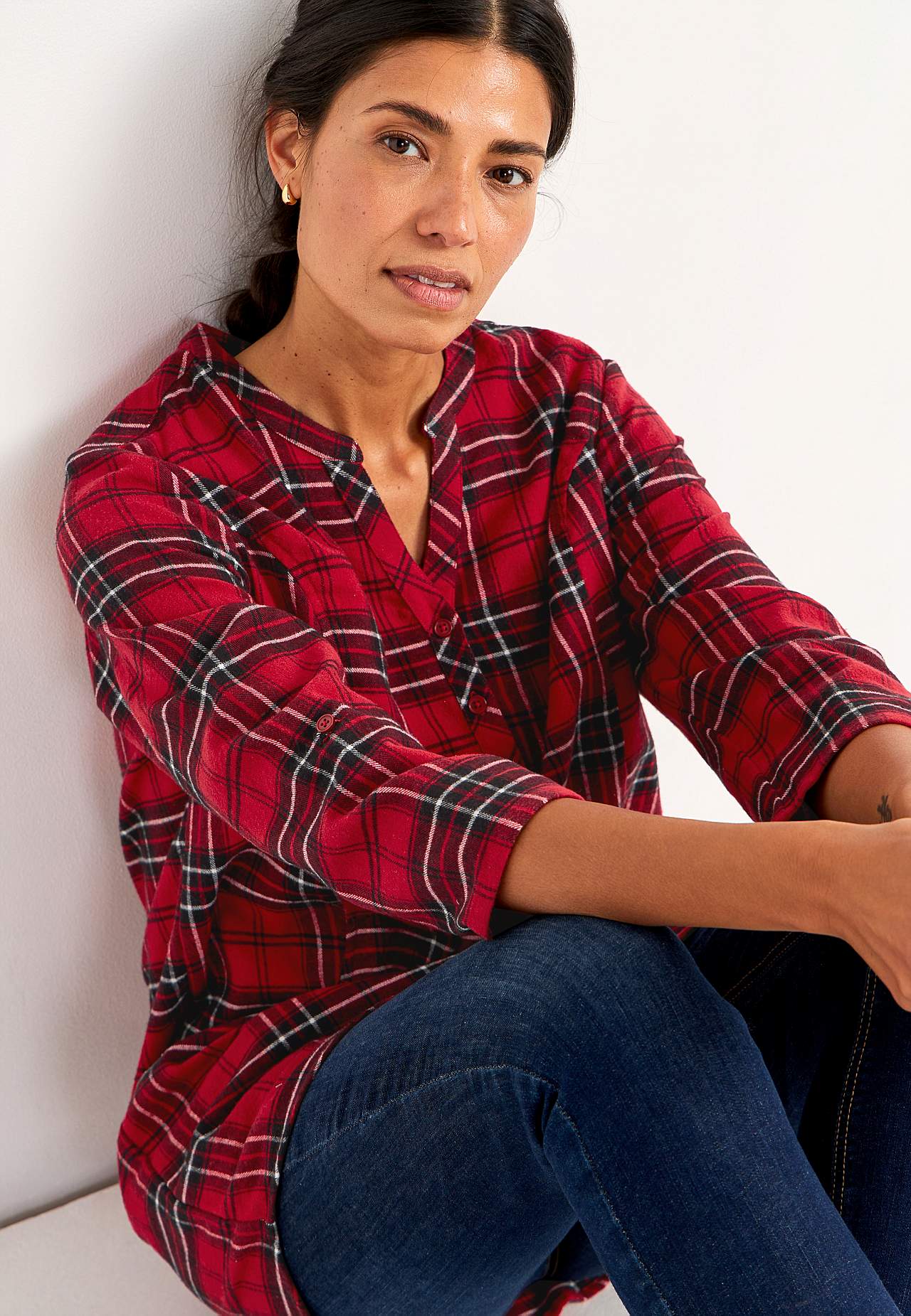Taskutega flanellist tuunika