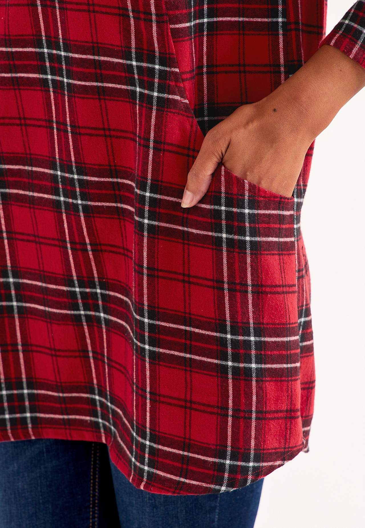 Taskutega flanellist tuunika