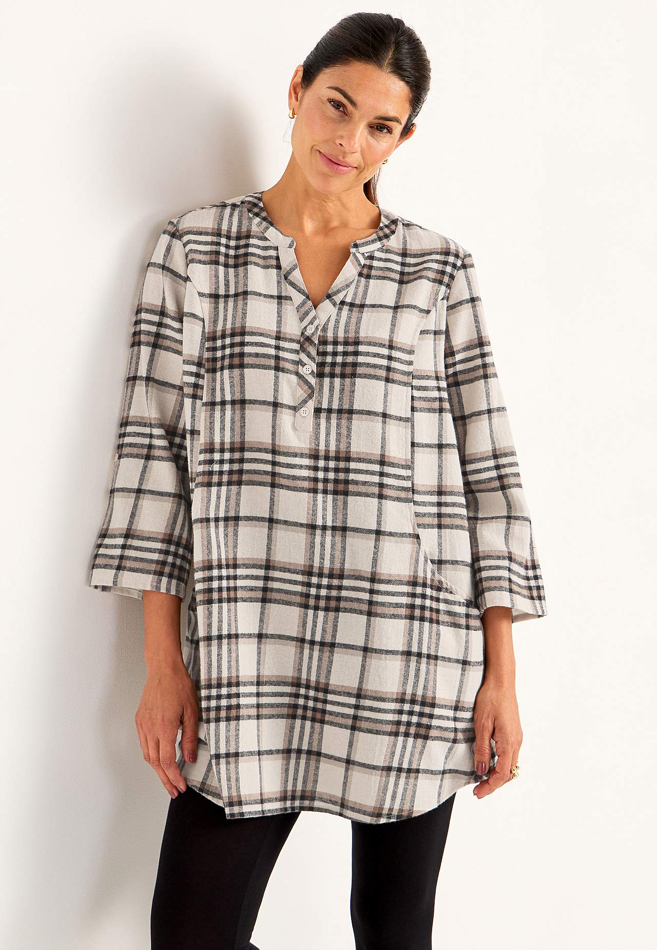 Taskutega flanellist tuunika