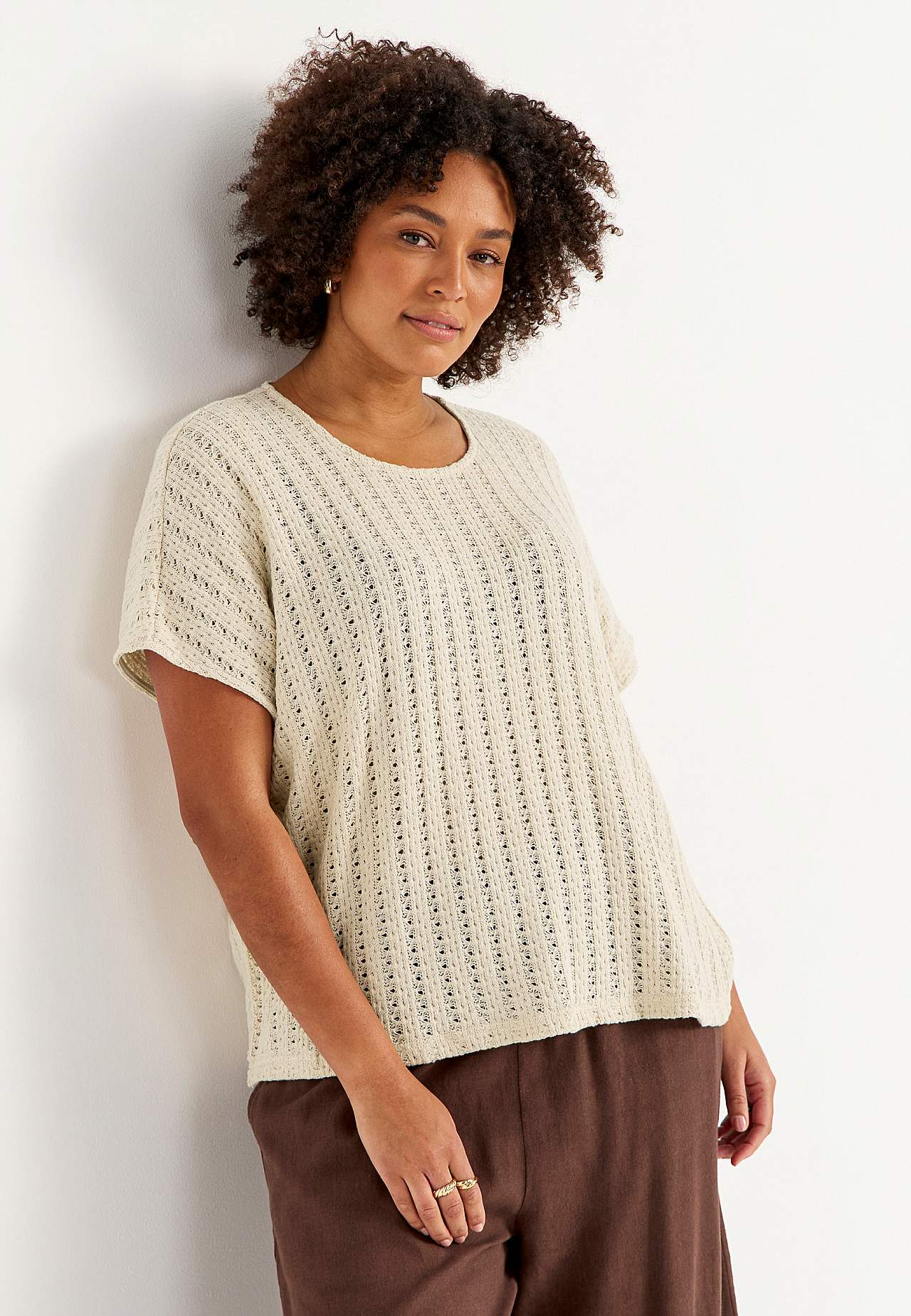 Pitsimustriline trikotaažtopp