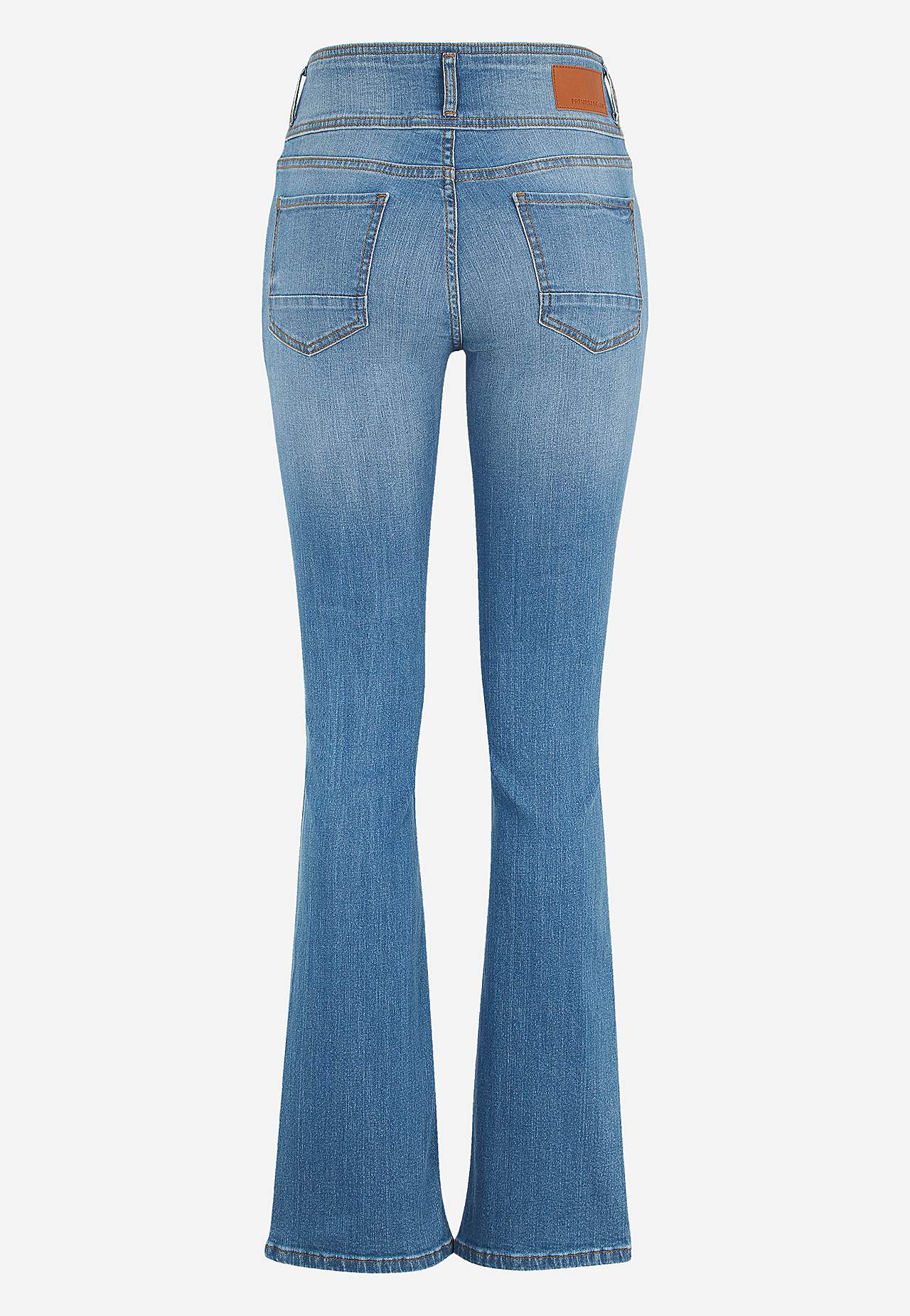 Kõrge pihaosaga bootcut-lõikes teksased