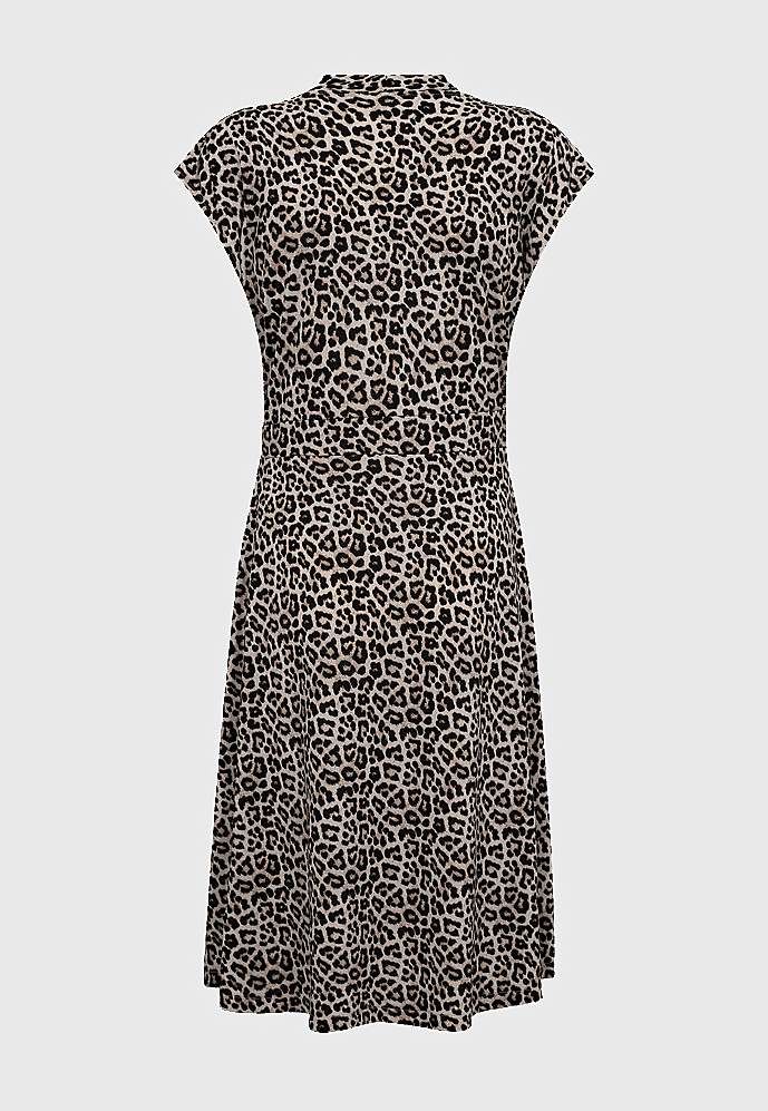 Leopardimustriline trikotaažkleit 