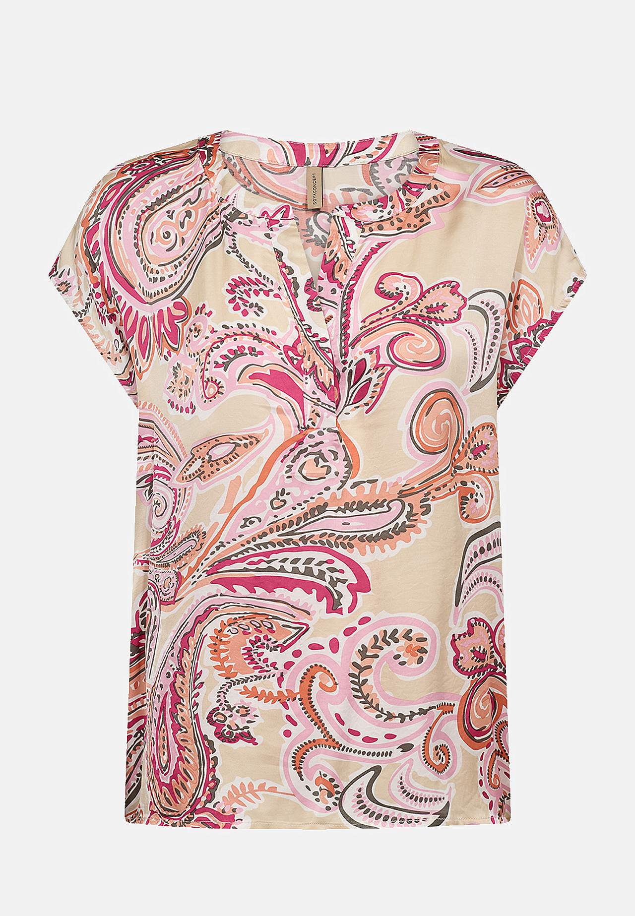 Lühikeste varrukatega satiinist pluus