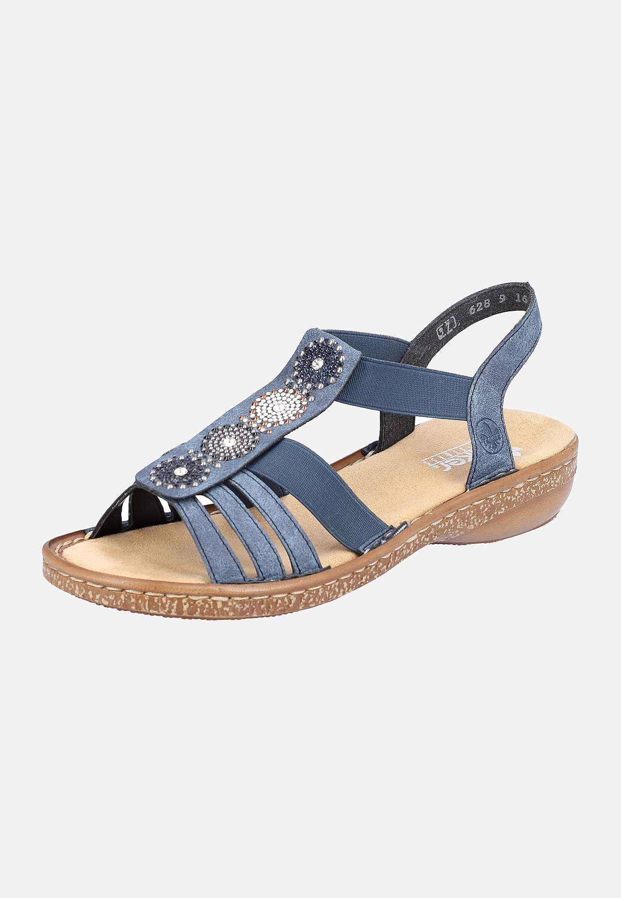 Rihmadega ja kaunite dekoratiivsete kivikestega sandaalid