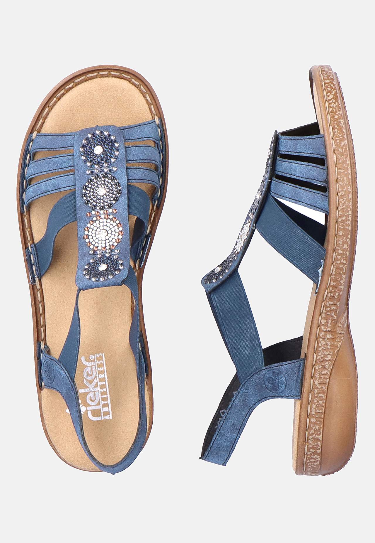 Rihmadega ja kaunite dekoratiivsete kivikestega sandaalid