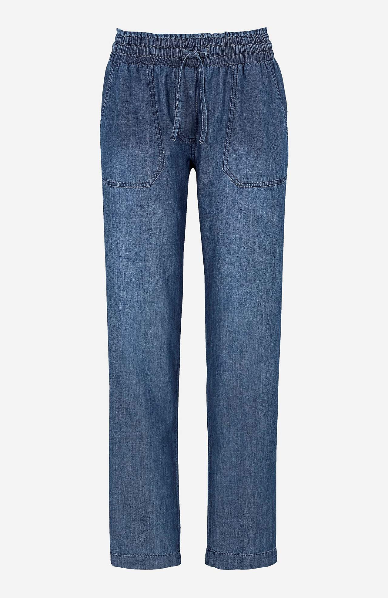 Pehmest läbipestud denimkangast pikad püksid