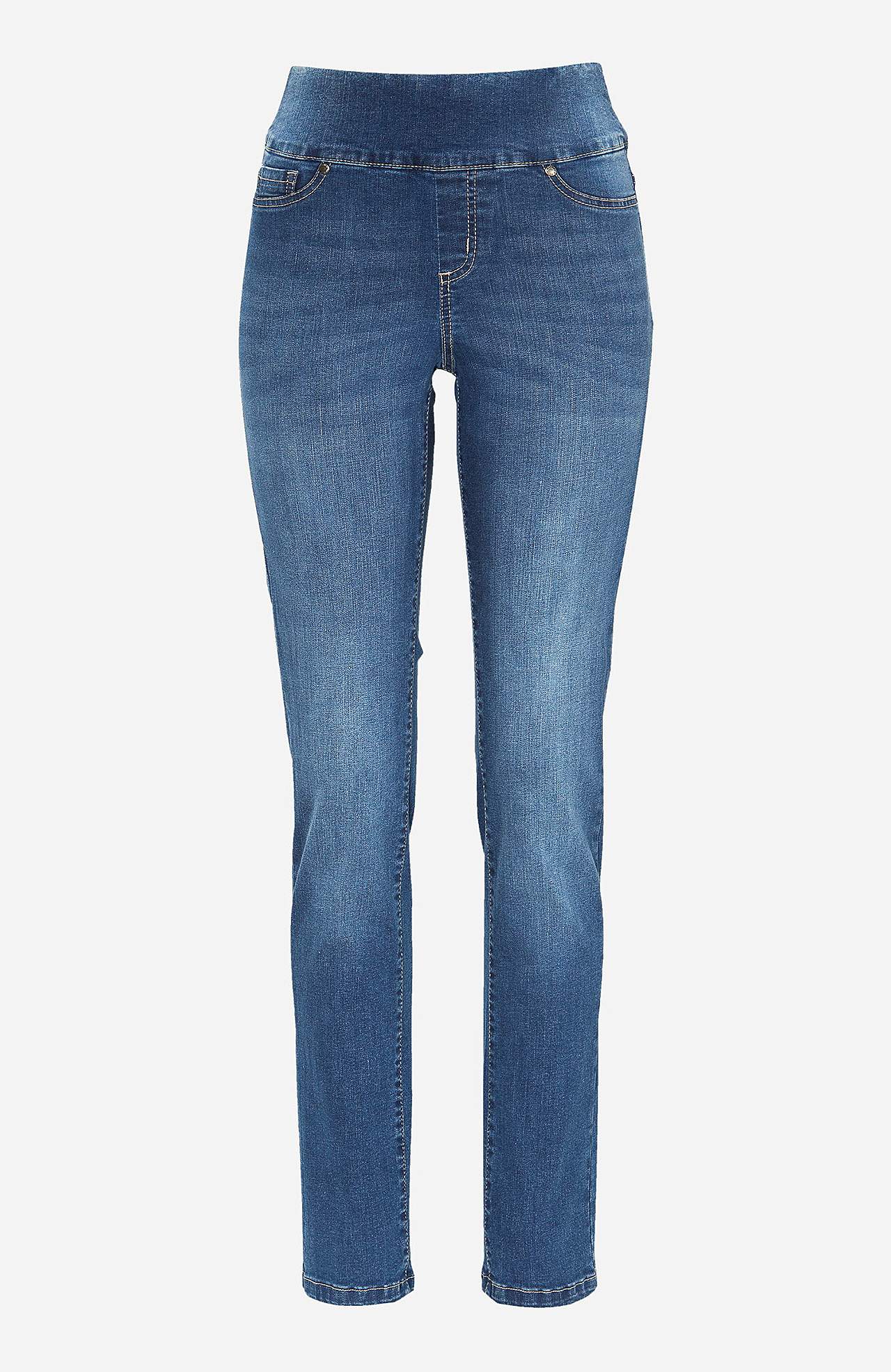 Kõrge kummivärvliga elastsed teksapüksid