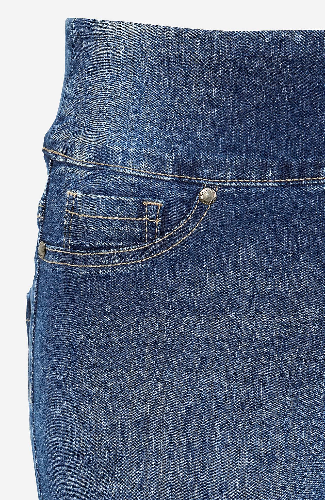 Kõrge kummivärvliga elastsed teksapüksid
