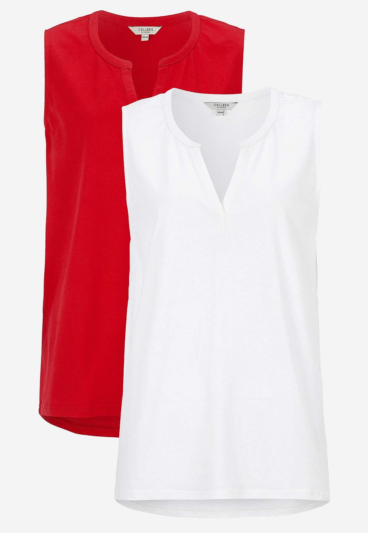 Mahepuuvillast varrukateta topp 2 tk pakis