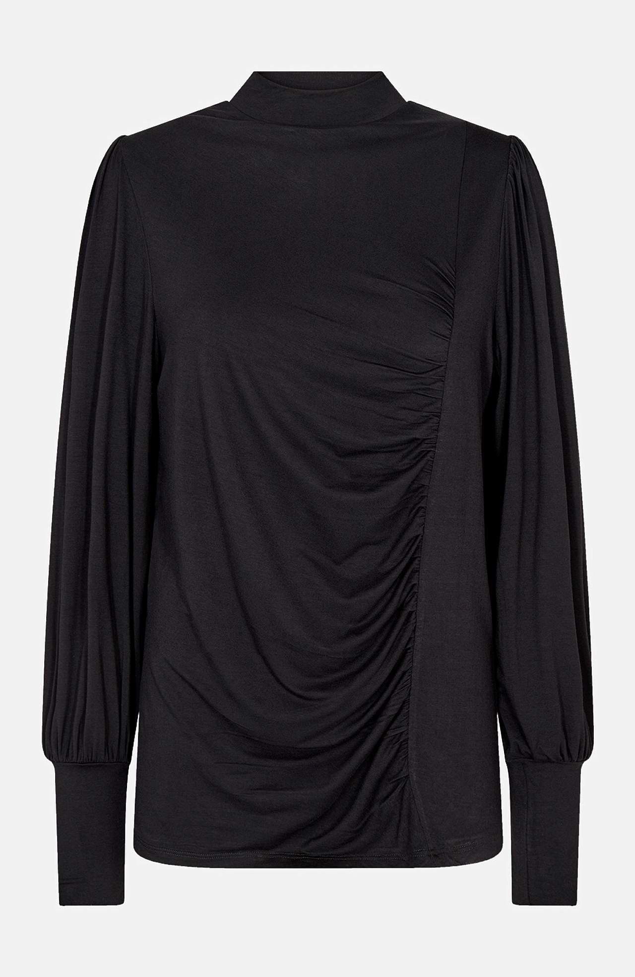 Drapeeringuga ühevärviline trikotaažtopp