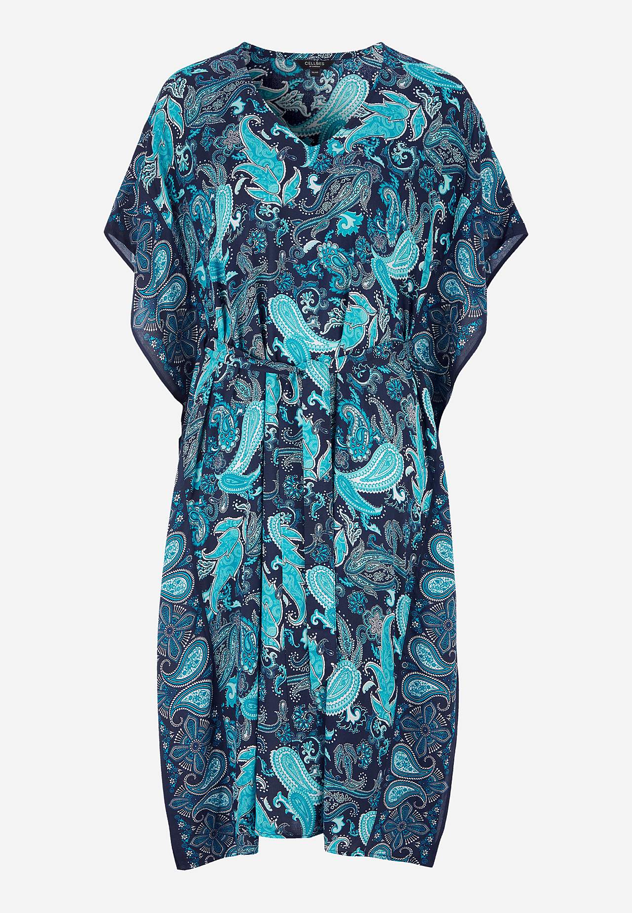 Neerumustriline vööga kaftan