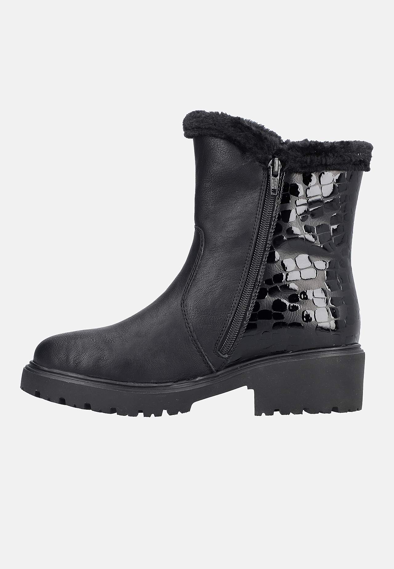 Sooja voodriga saapad lakknahast detailidega