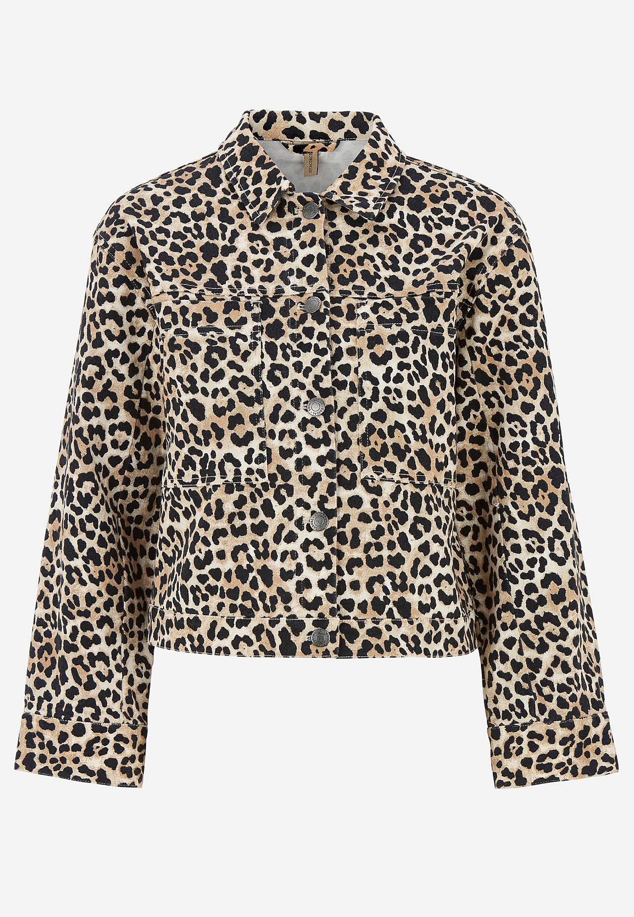 Leopardimustriline teksajakk