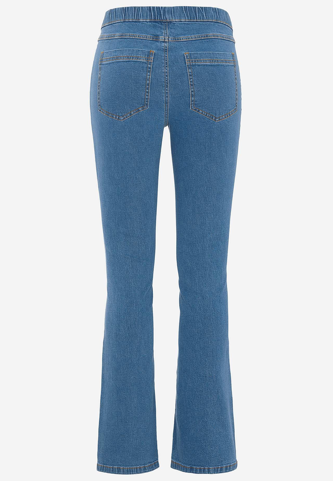 Elastsest kangast bootcut-lõikega teksased