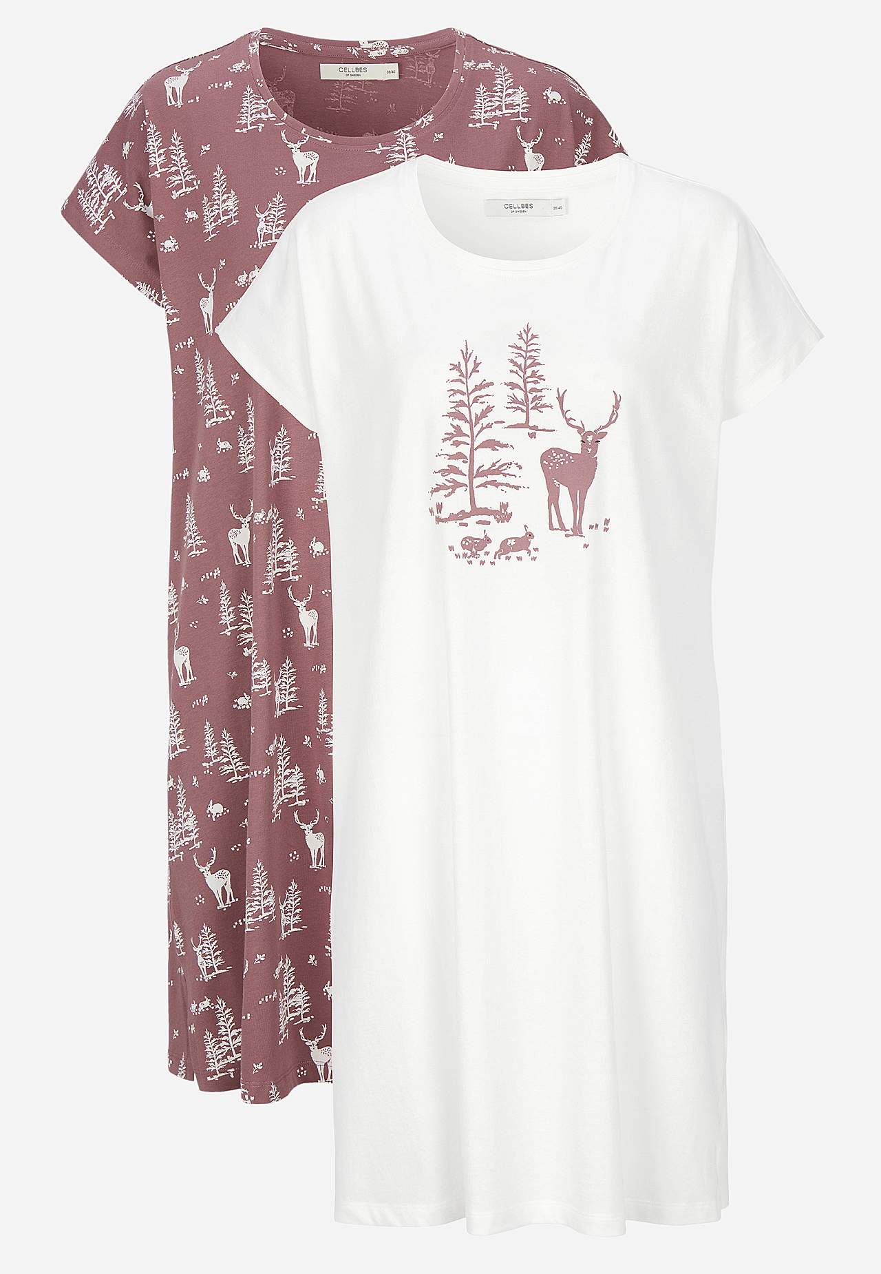 Lühikeste varrukatega öösärk 2 tk pakis