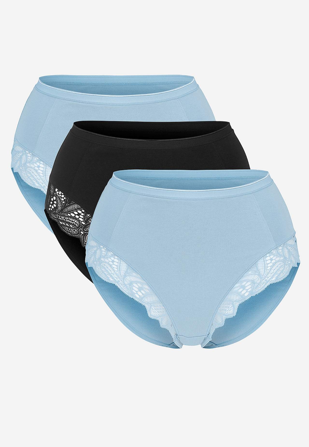 Kergelt vormivad aluspüksid pitsdetailidega 3 tk pakis