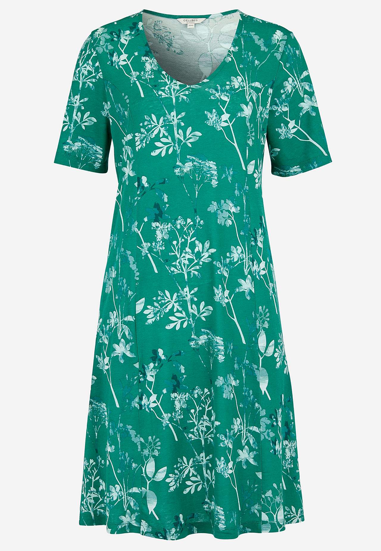 Mustriline taskutega trikotaažkleit