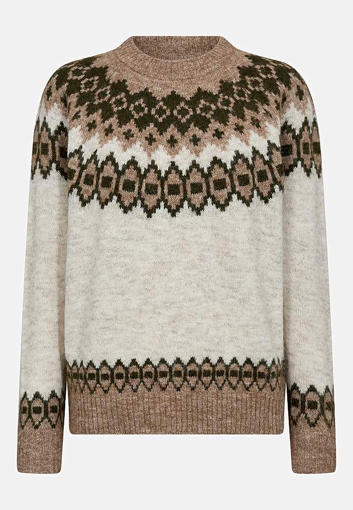 Žakaarmustriline kootud kampsun  