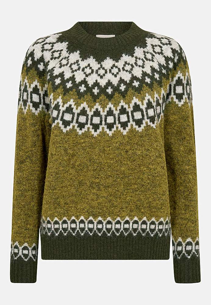 Žakaarmustriline kootud kampsun  