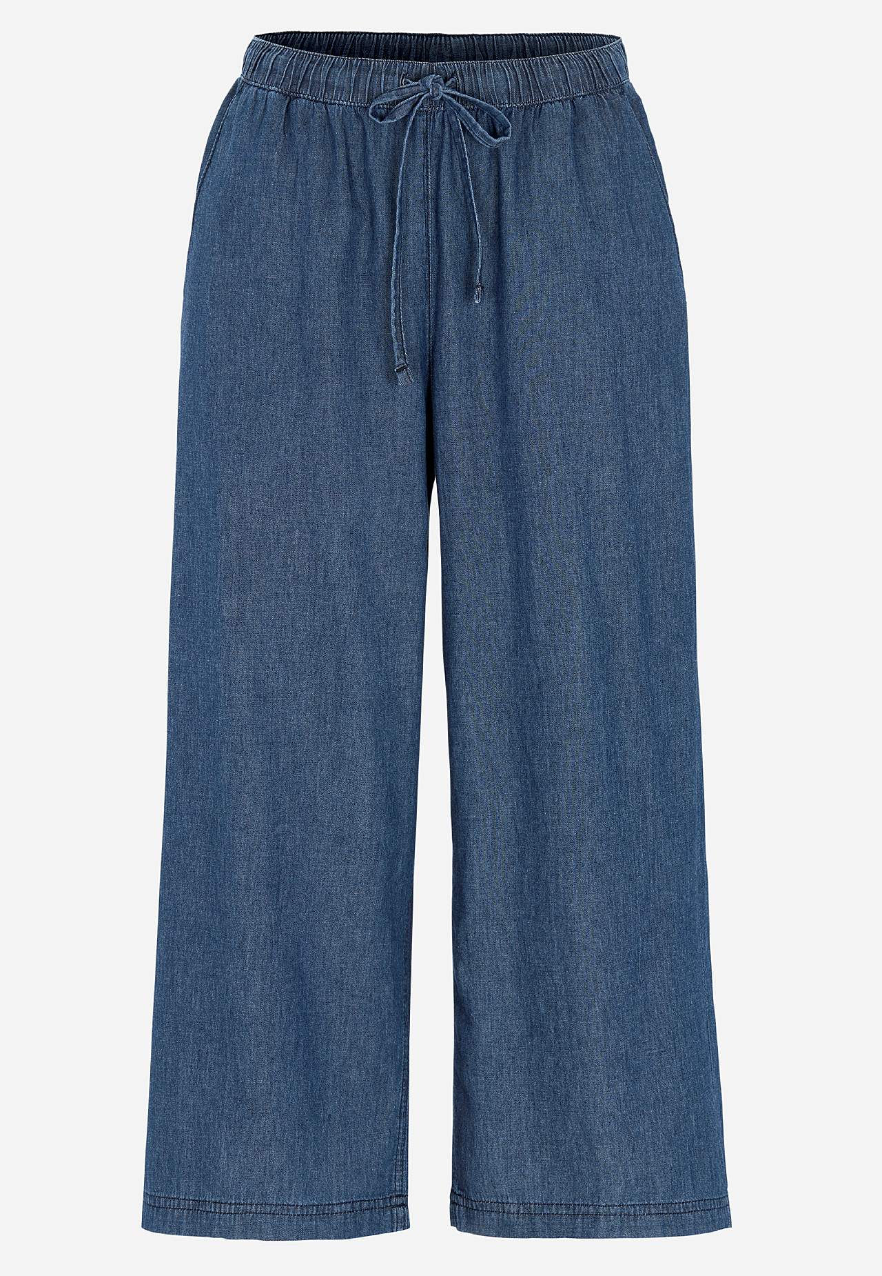 Pehmest, õhulisest denimkangast Culotte-lõikega püksid