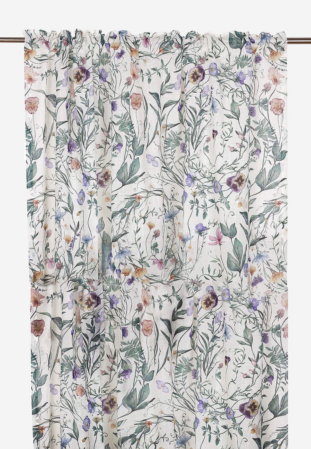 Eri riputusviisidega lilleline kardin 2 tk pakis